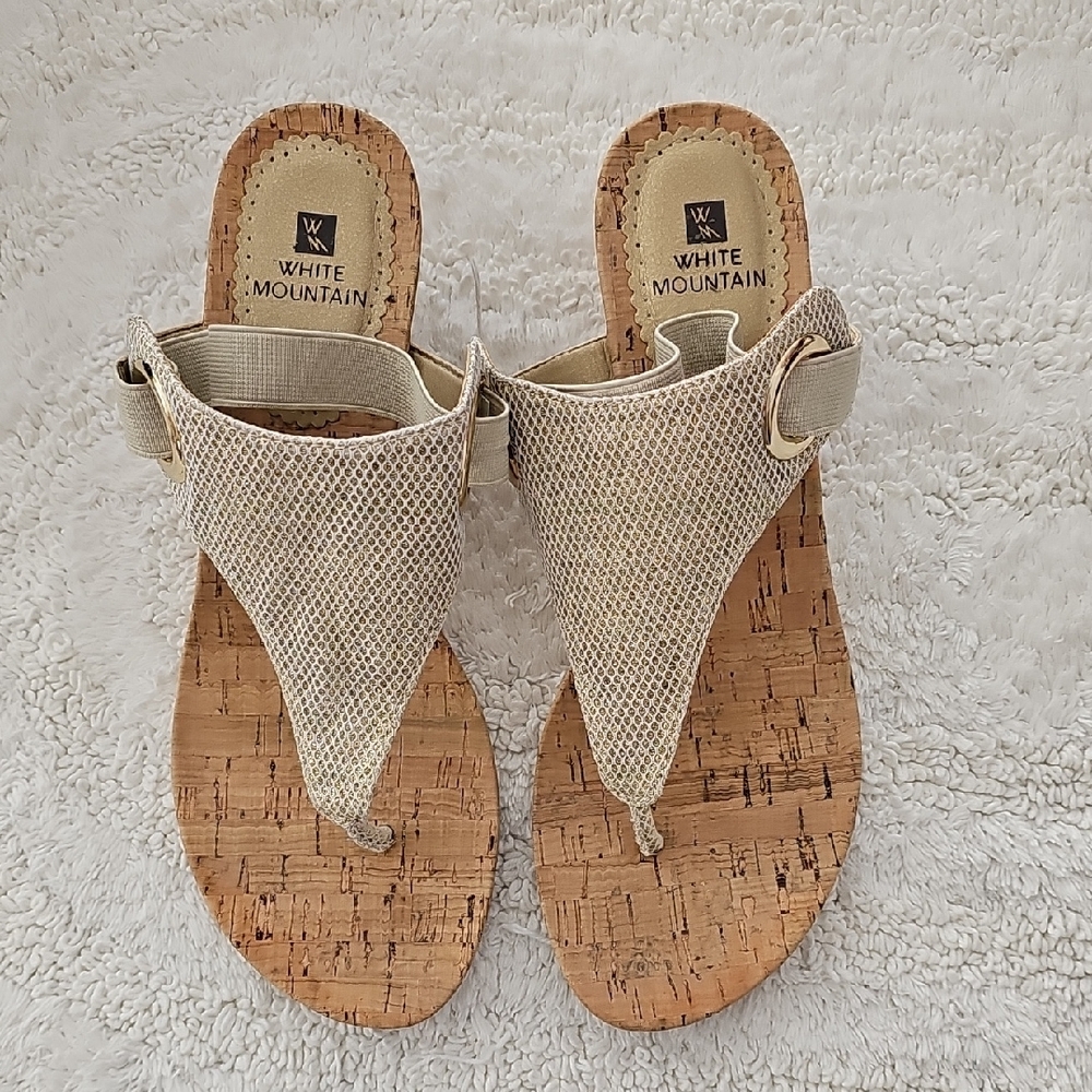 White Mountain Women's Cream Cork Sandals